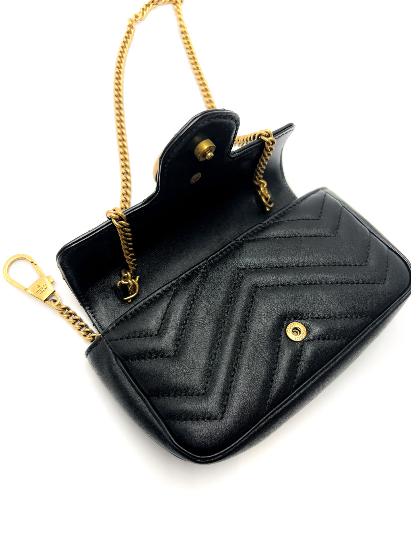 Gucci Black Super Mini GG Marmont Bag