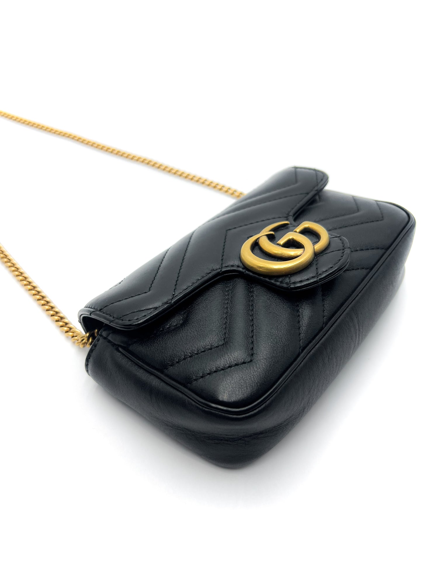 Gucci Black Super Mini GG Marmont Bag