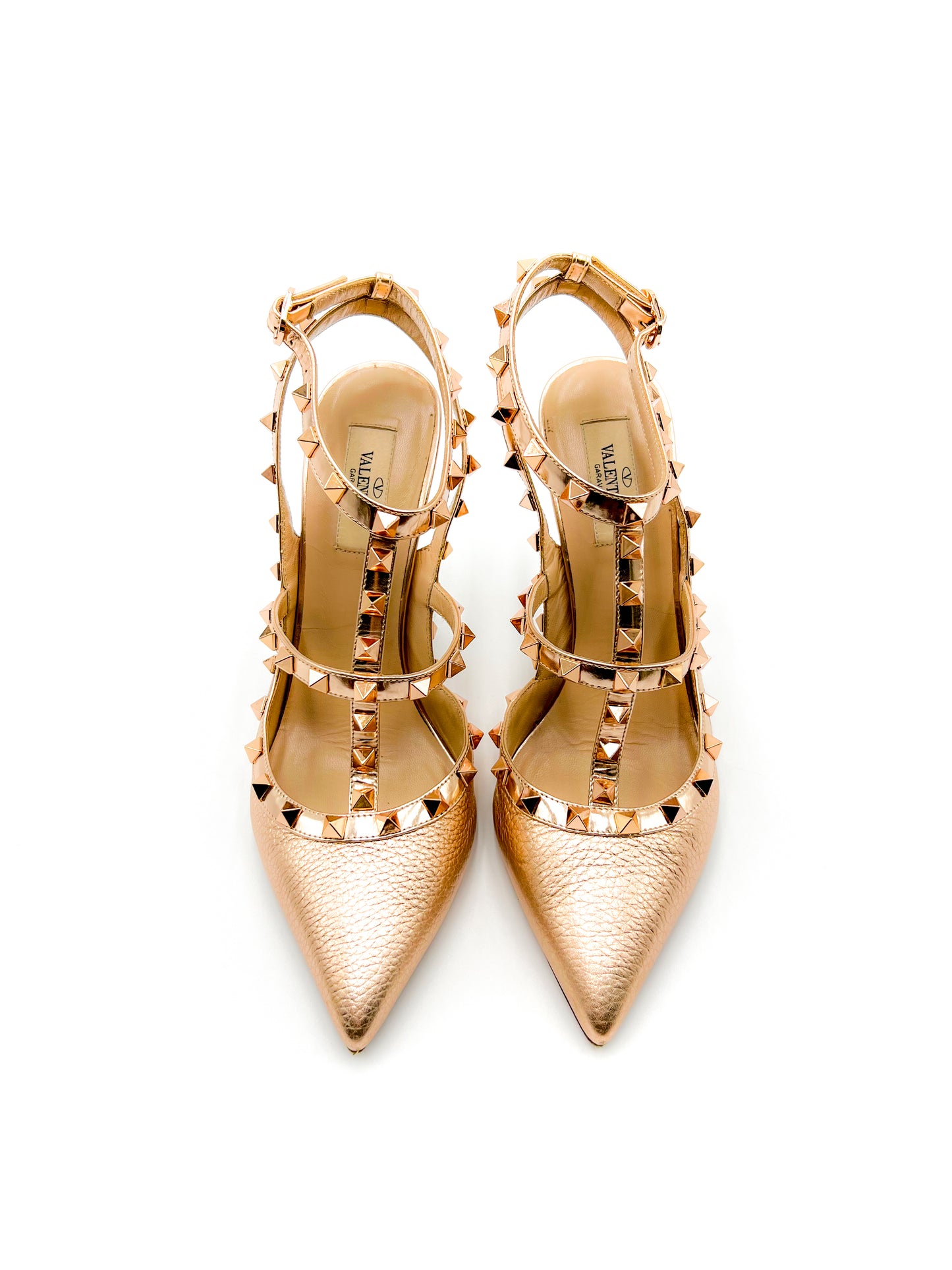 Valentino Rockstud Metallic Ankle Strap Pump 100 mm