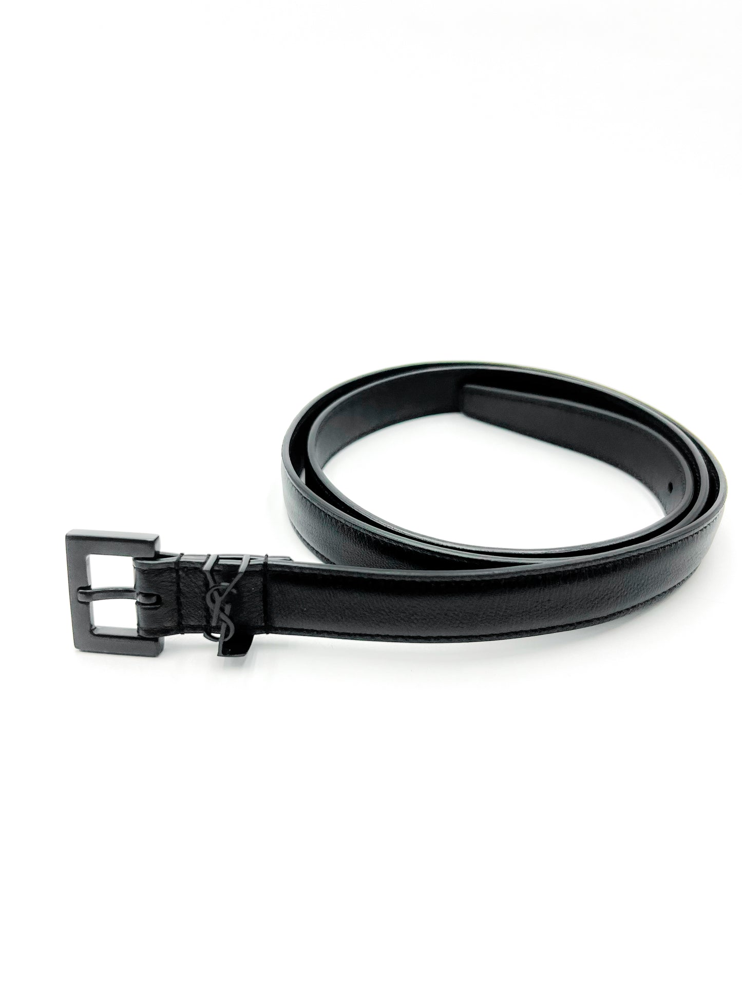 Saint Laurent Cassandre Thin Belt with Square Buckle