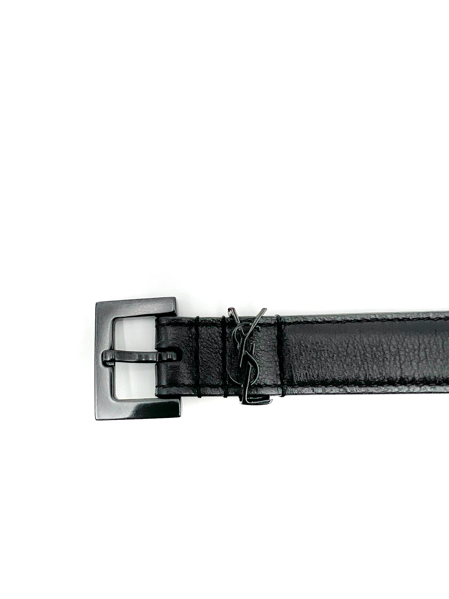 Saint Laurent Cassandre Thin Belt with Square Buckle