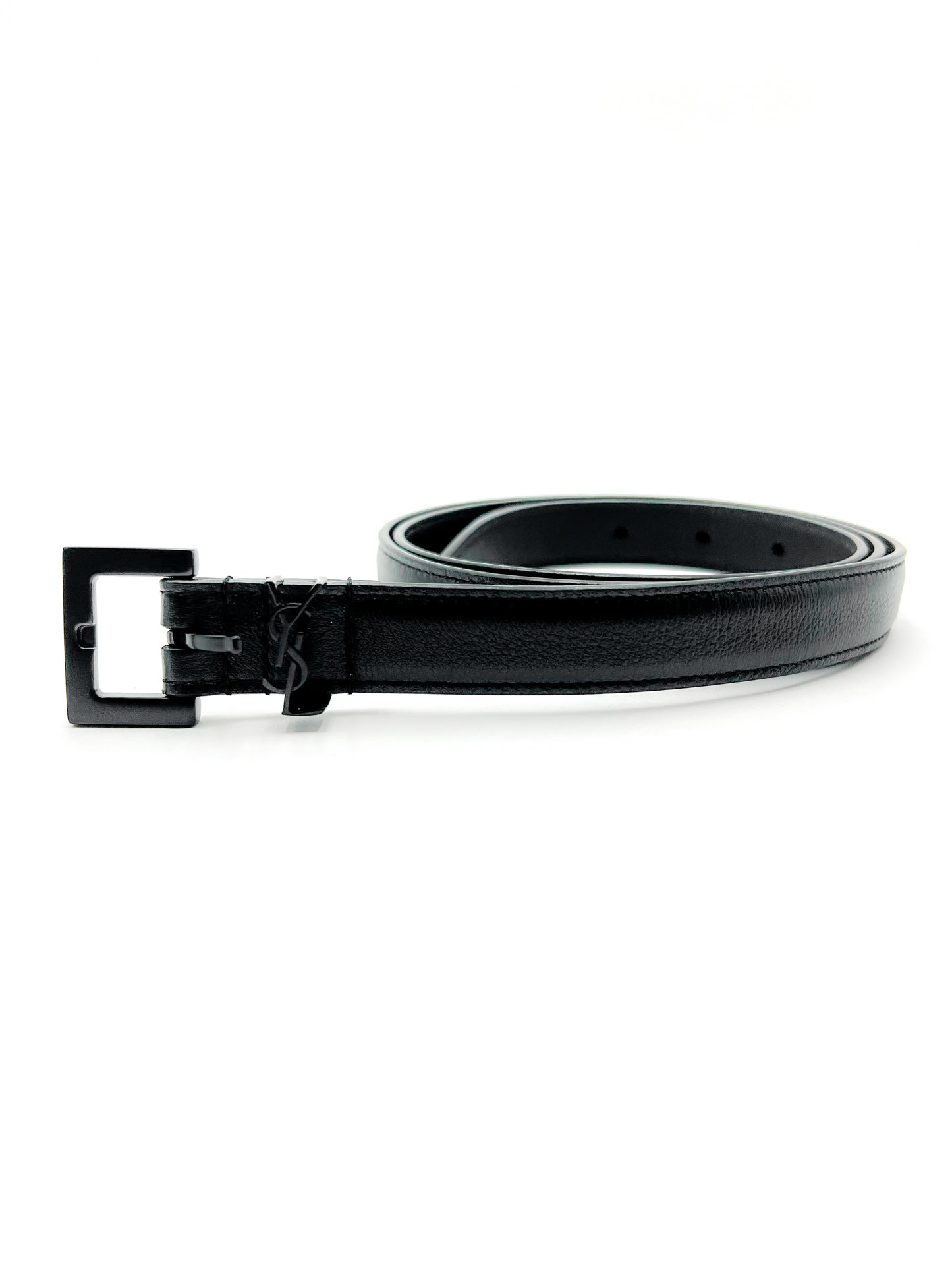 Saint Laurent Cassandre Thin Belt with Square Buckle