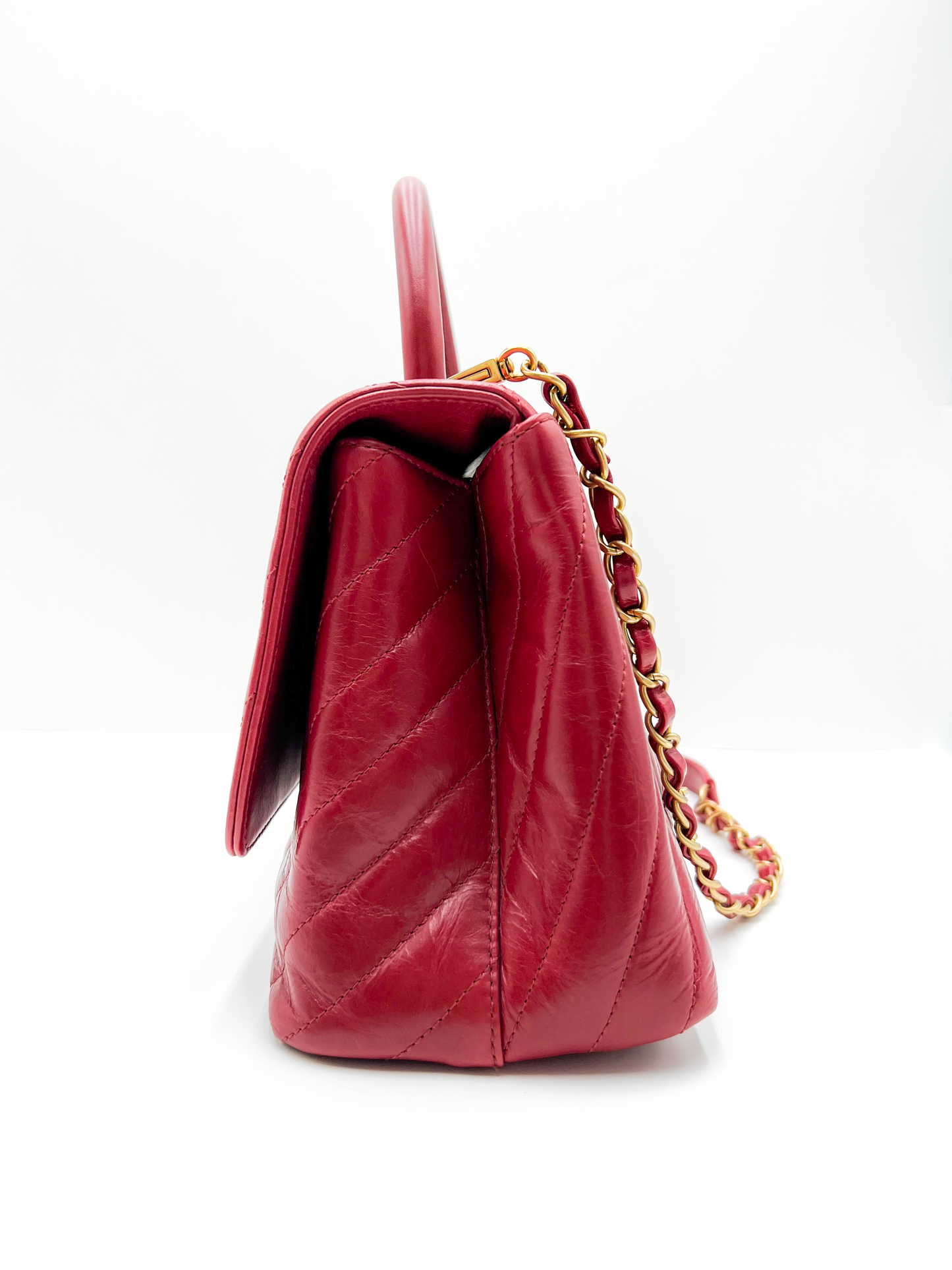 Chanel Coco Top Handle Chevron Small