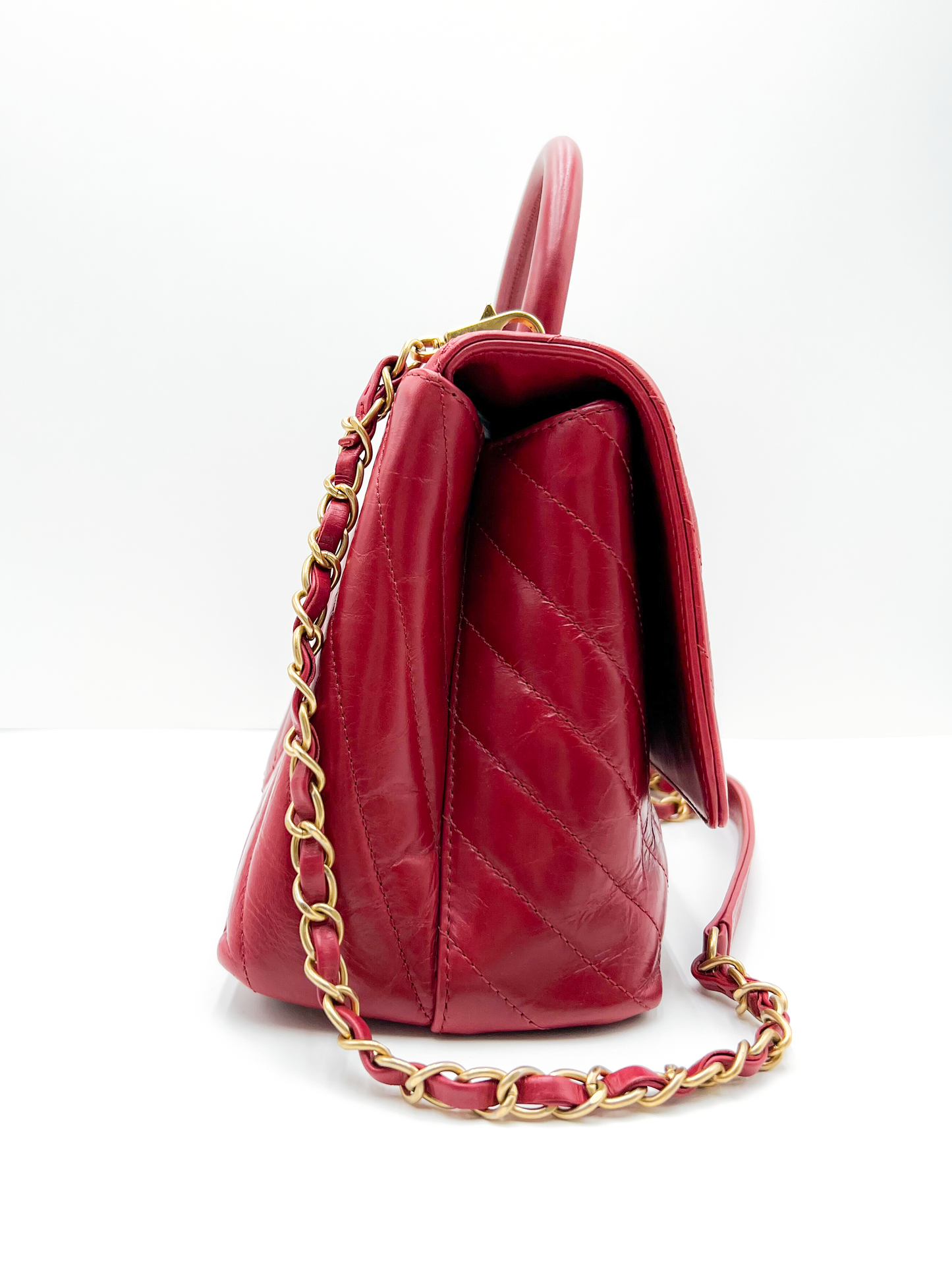 Chanel Coco Top Handle Chevron Small