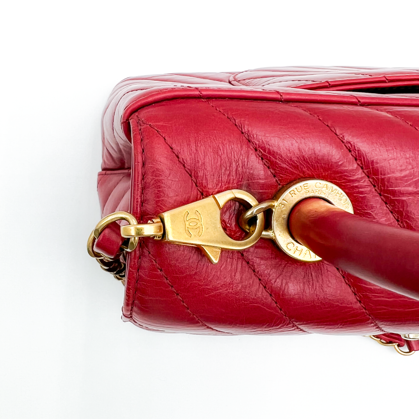 Chanel Coco Top Handle Chevron Small