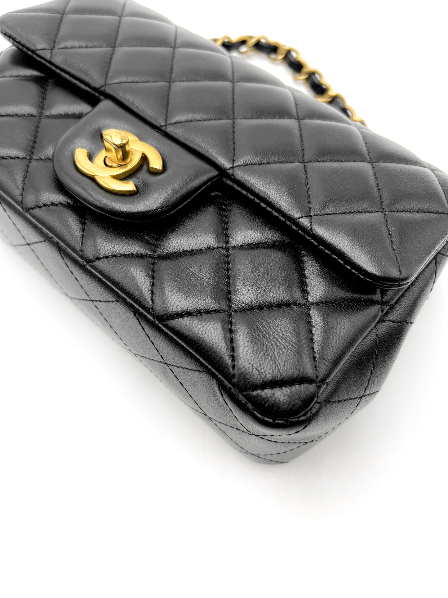 Chanel Mini Rectangle Flap Black with Gold Hardware
