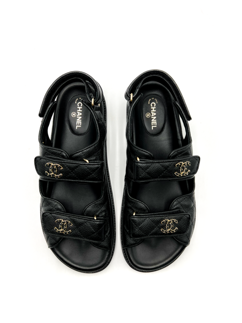 Chanel Dad Sandals Interlocking CC Logo Sandals - ShopStyle