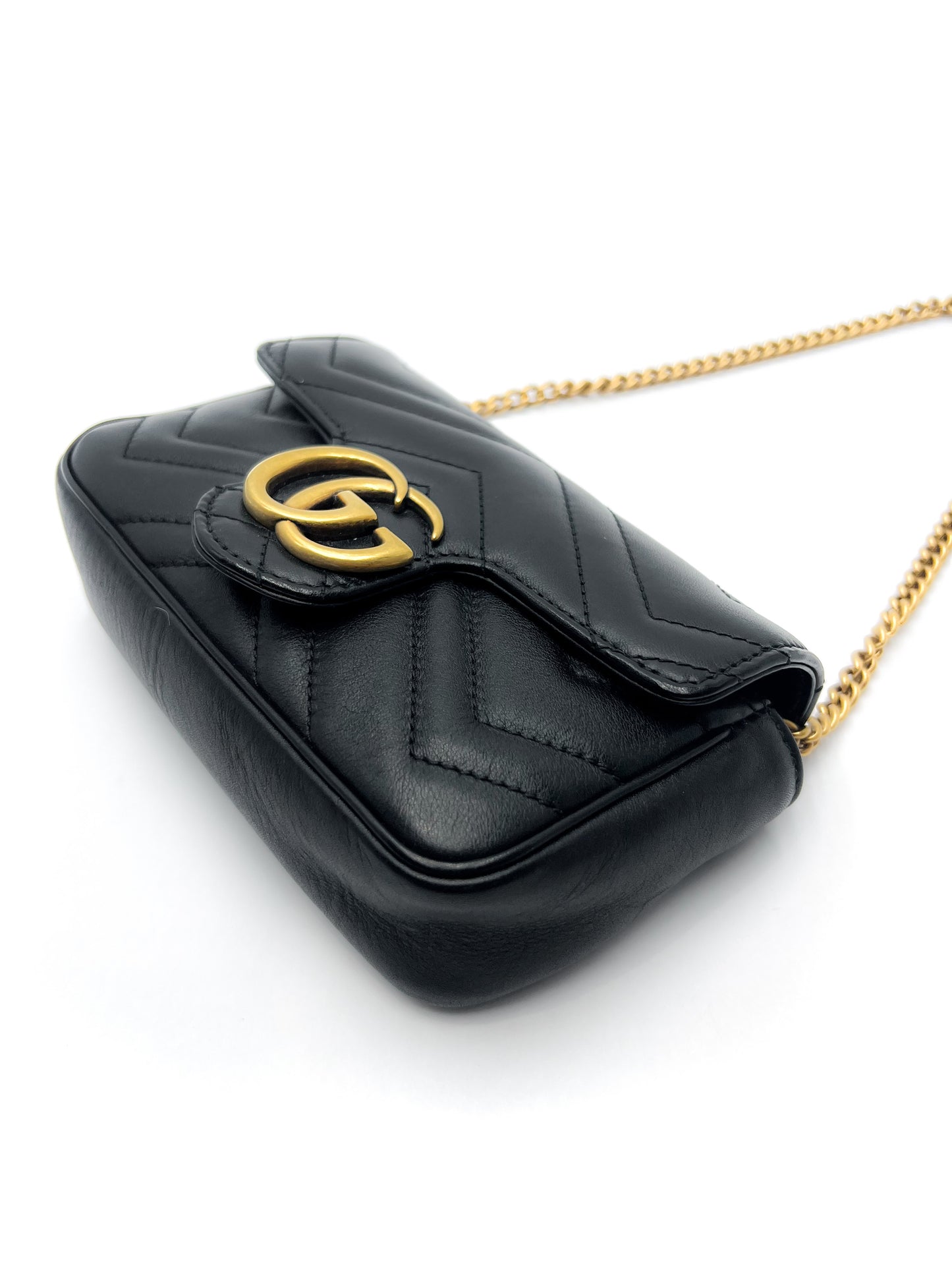 Gucci Black Super Mini GG Marmont Bag